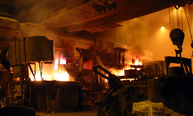 Interior of steel mill article image
