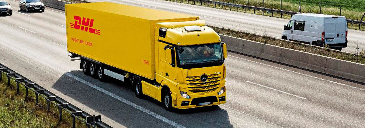DHL vehicle on autobahn