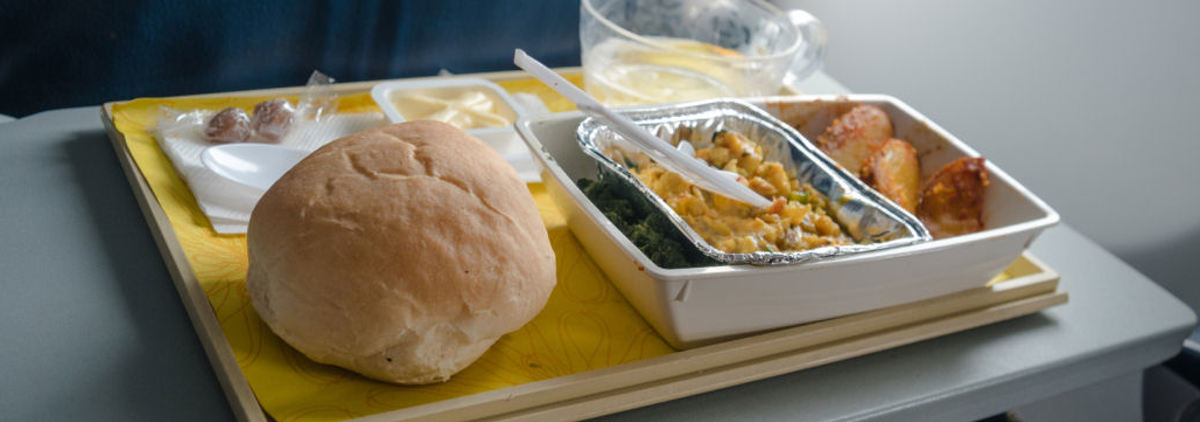 plane food on tray