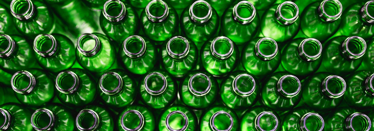 green glass bottles