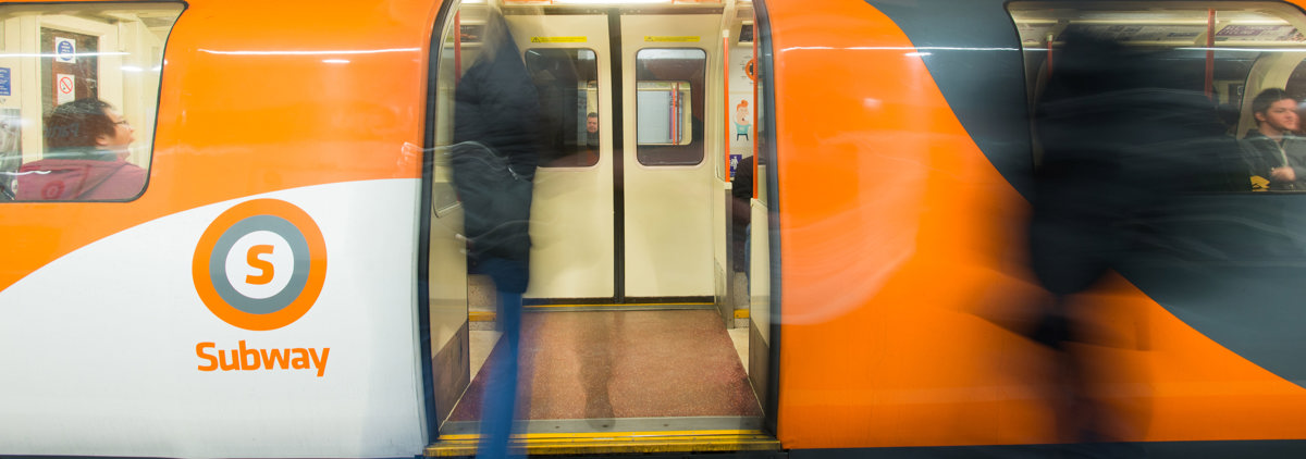 Glasgow Subway train at sation
