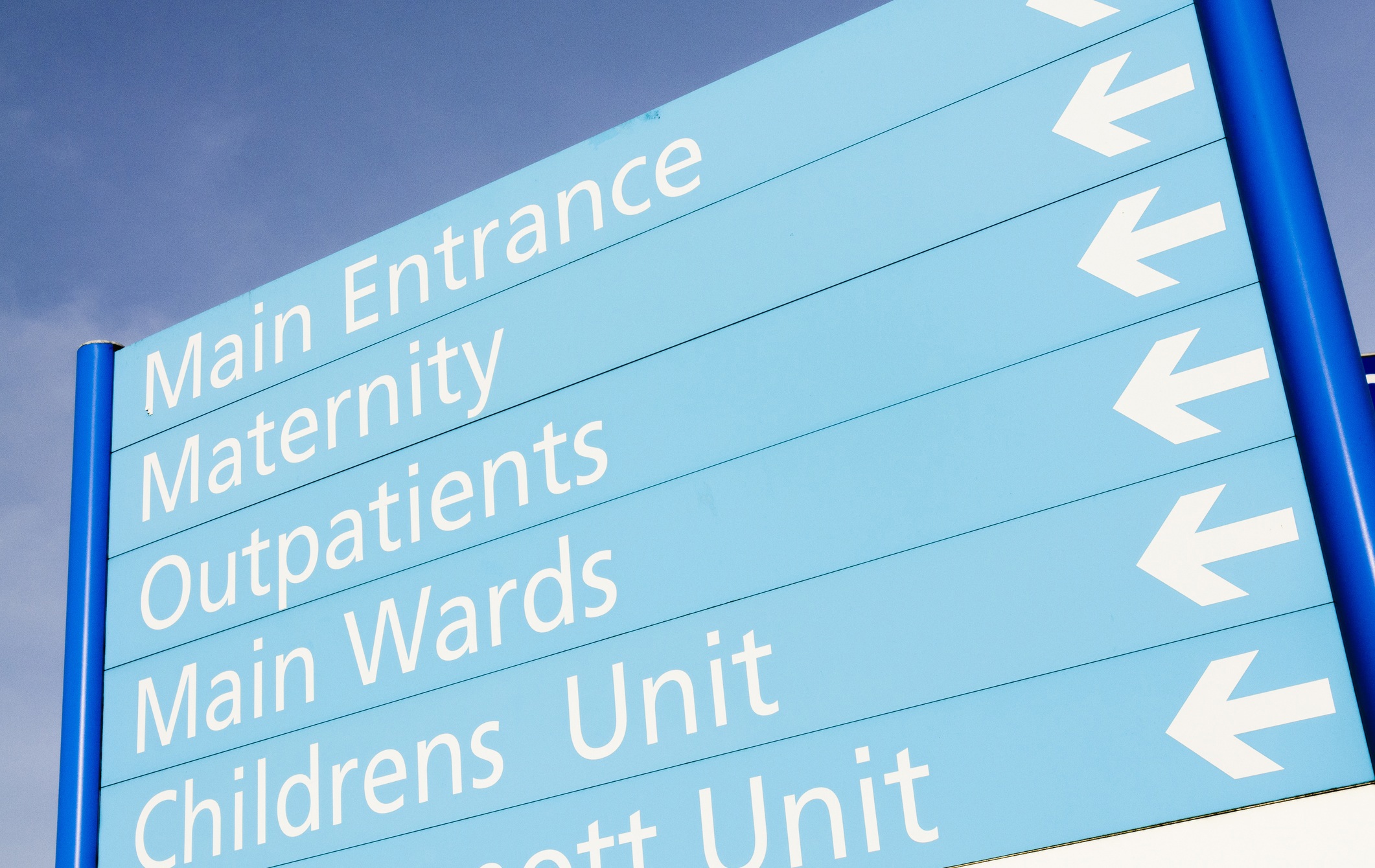 NHS hospital sign
